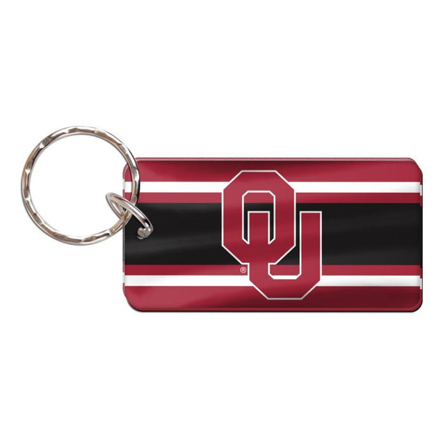 Oklahoma Sooners STRIPES Keychain Rectangle