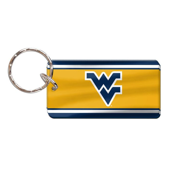 West Virginia Mountaineers STRIPES Keychain Rectangle