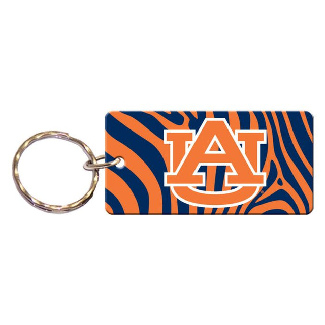 Llavero rectangular con diseño de cebra de los Auburn Tigers