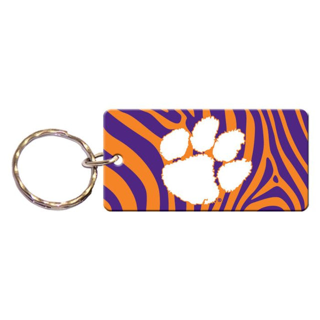 Clemson Tigers ZEBRA Keychain Rectangle