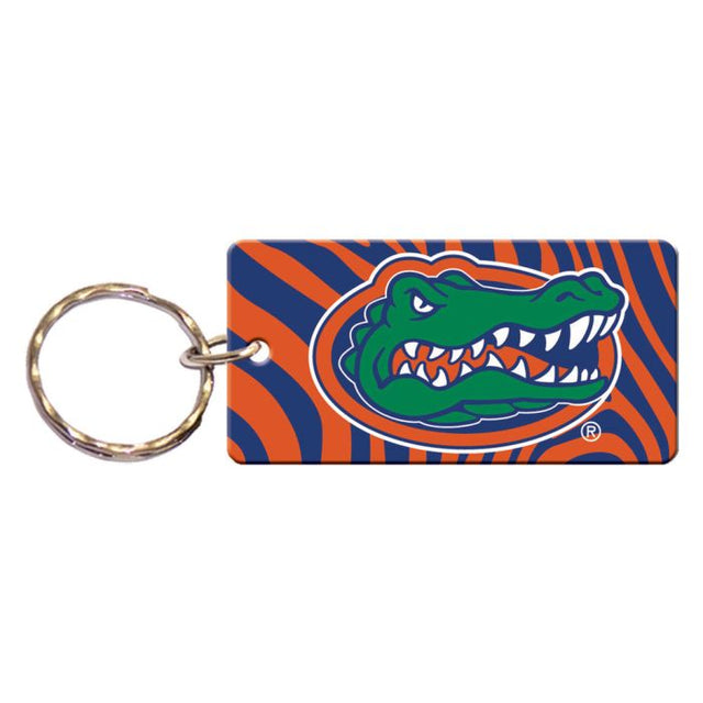 Llavero rectangular con diseño de cebra de Florida Gators