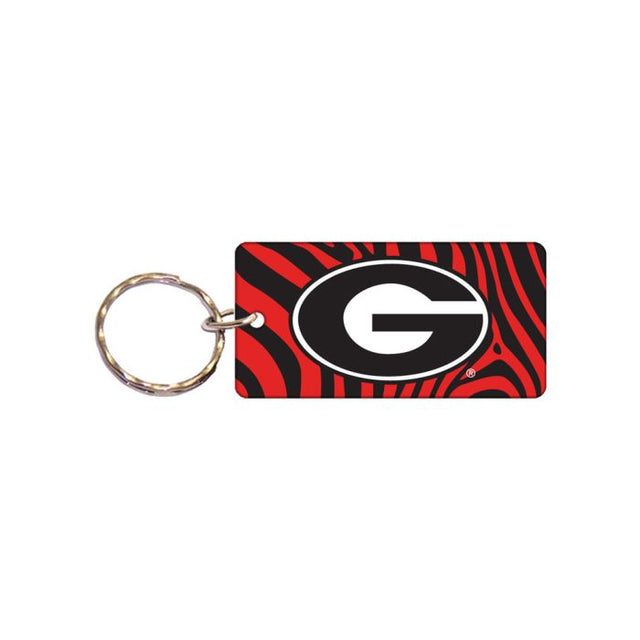 Llavero rectangular con la cebra de los Georgia Bulldogs