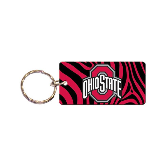 Ohio State Buckeyes ZEBRA Keychain Rectangle