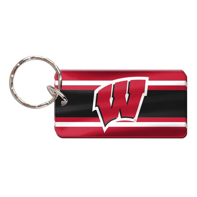 Llavero rectangular de los Wisconsin Badgers