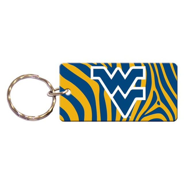 West Virginia Mountaineers ZEBRA Keychain Rectangle