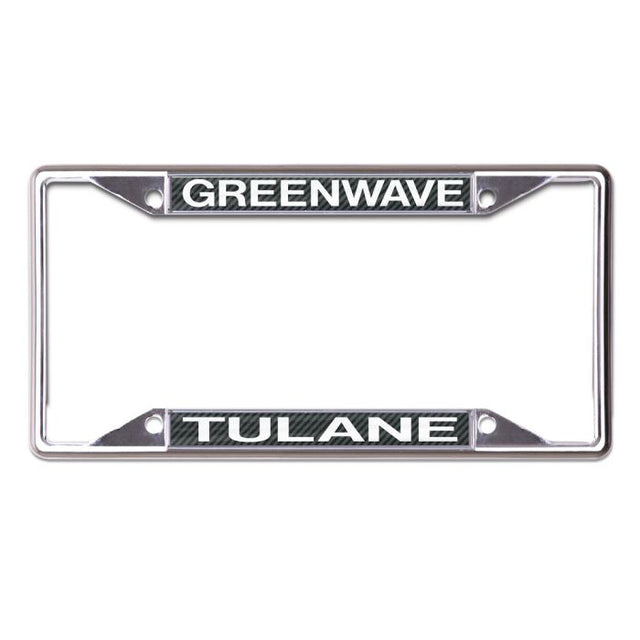 Tulane Green Wave CARBON Lic Plt Frame S/S Printed