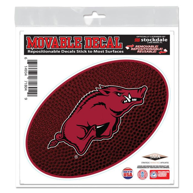 Arkansas Razorbacks TEAMBALL All Surface Decal 6" x 6"