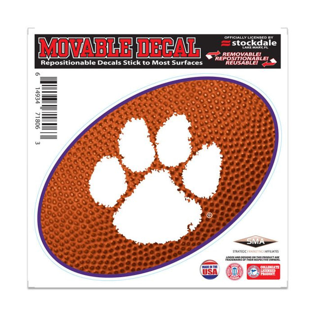 Calcomanía para todas las superficies TEAMBALL de Clemson Tigers, 6" x 6"