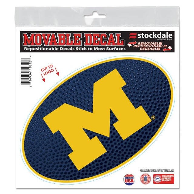 Calcomanía para todo tipo de superficies de Michigan Wolverines TEAMBALL de 6" x 6"