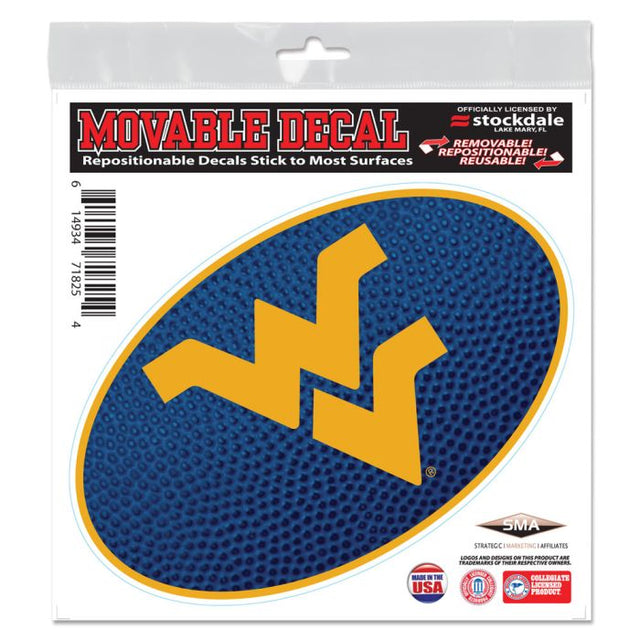 Calcomanía para todo tipo de superficies de West Virginia Mountaineers TEAMBALL de 6" x 6"