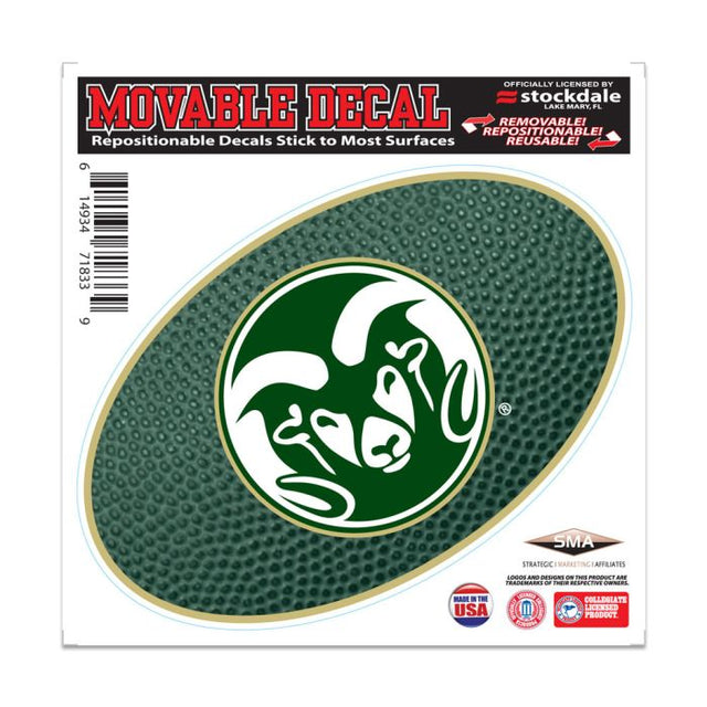 Calcomanía para todas las superficies TEAMBALL de Colorado State Rams, 6" x 6"