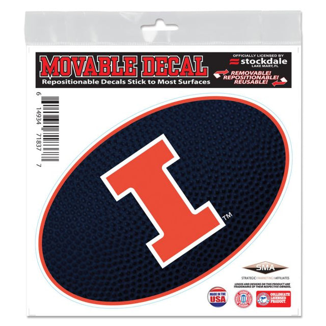 Calcomanía para todas las superficies TEAMBALL de Illinois Fighting Illini, 6" x 6"