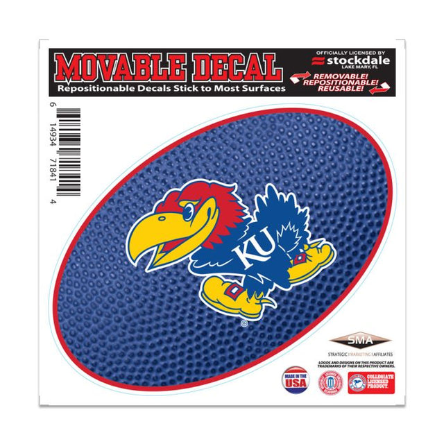 Calcomanía para todas las superficies TEAMBALL de Kansas Jayhawks, 6" x 6"