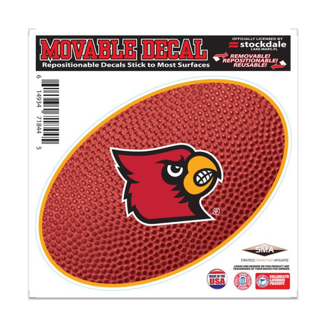 Calcomanía para todas las superficies TEAMBALL de los Louisville Cardinals, 6" x 6"