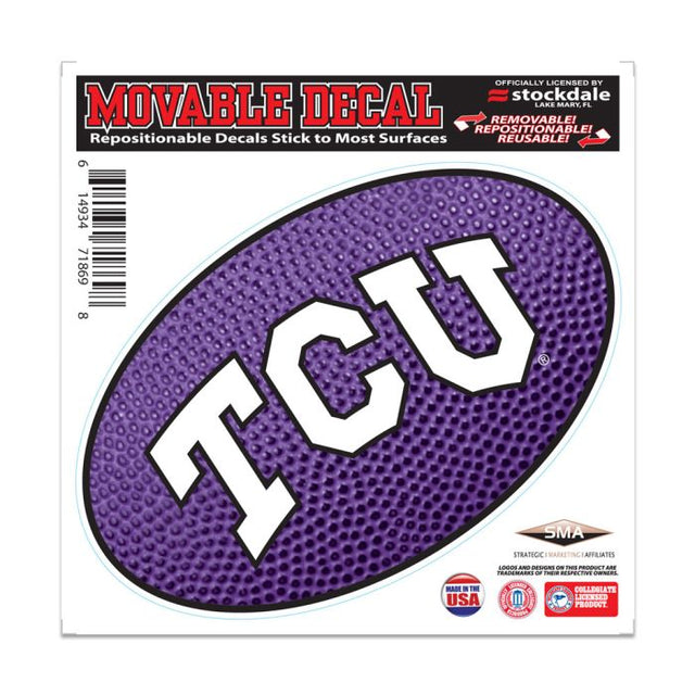 Calcomanía para todas las superficies TEAMBALL de TCU Horned Frogs, 6" x 6"