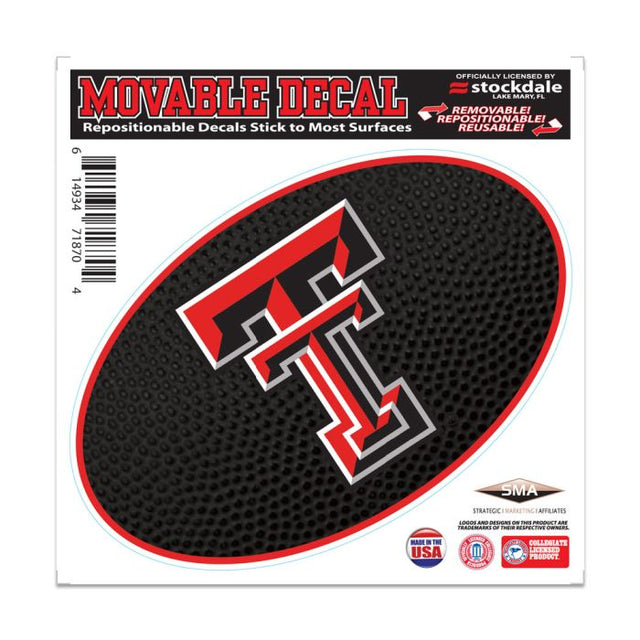 Calcomanía para todas las superficies TEAMBALL de Texas Tech Red Raiders, 6" x 6"