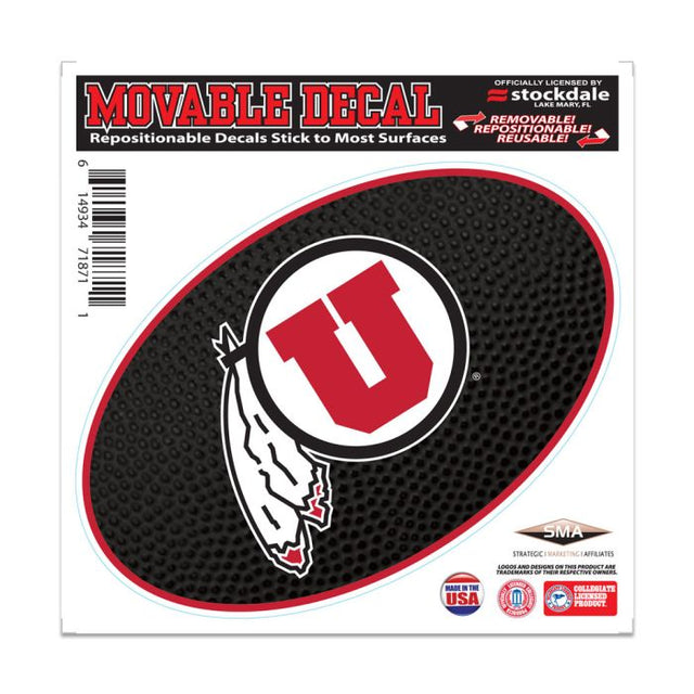 Calcomanía para todas las superficies TEAMBALL de Utah Utes, 6" x 6"