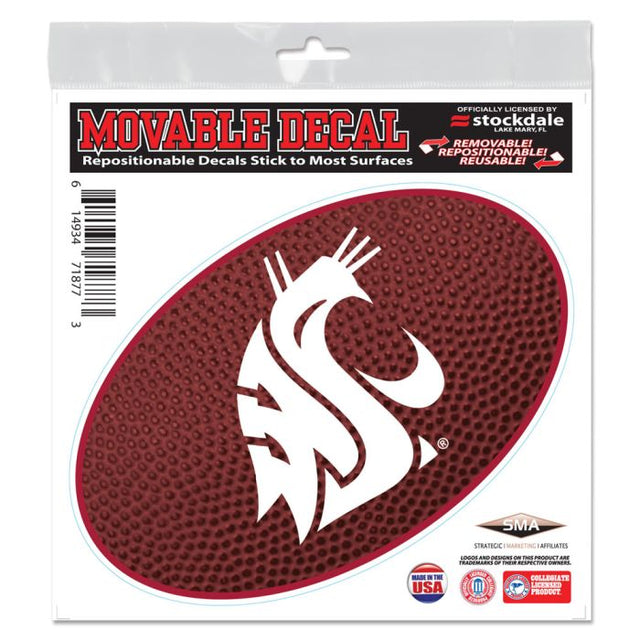 Calcomanía para todas las superficies de Washington State Cougars TEAMBALL de 6" x 6"