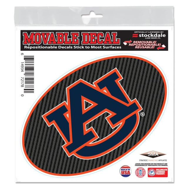 Calcomanía para todas las superficies de Auburn Tigers CARBON de 6" x 6"