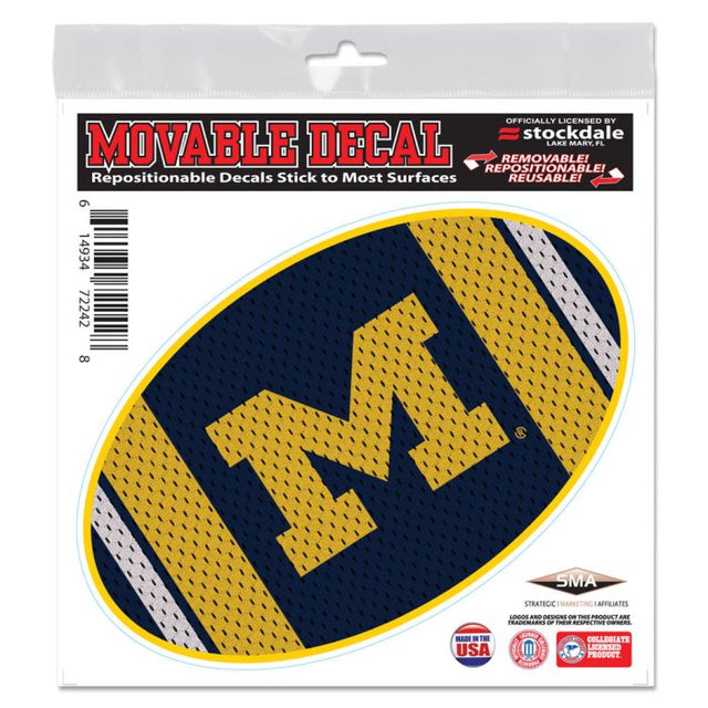 Calcomanía para todo tipo de superficies de la camiseta Michigan Wolverines de 6" x 6"