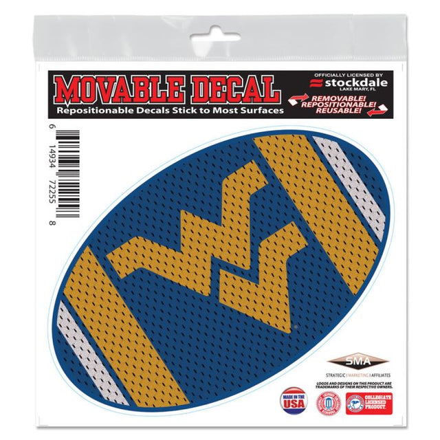 West Virginia Mountaineers JERSEY All Surface Decal 6" x 6"