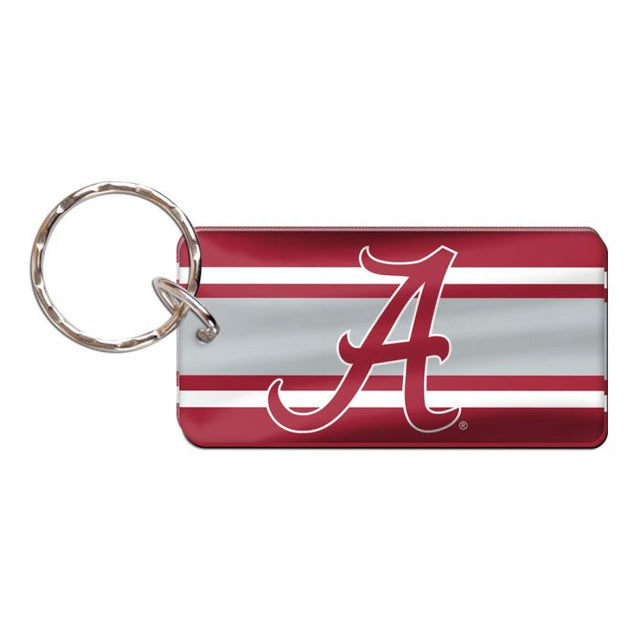 Llavero rectangular con rayas de Alabama Crimson Tide