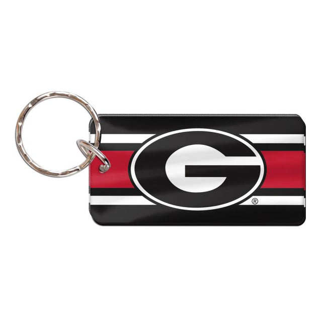 Llavero rectangular con rayas de los Georgia Bulldogs