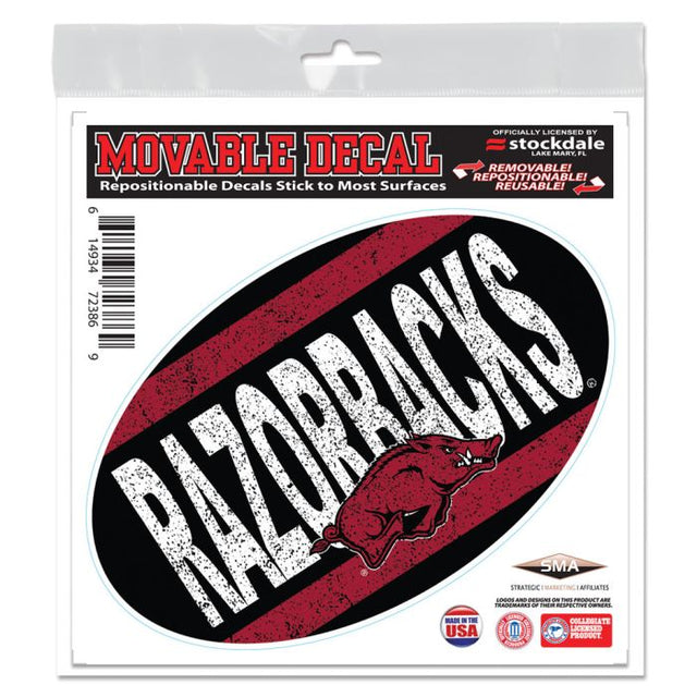 Calcomanía para todas las superficies de Arkansas Razorbacks VINTAGE de 6" x 6"