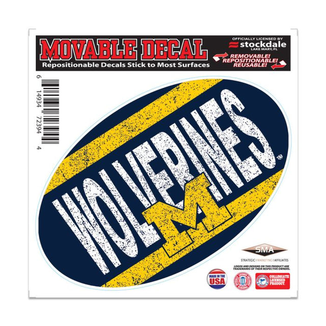 Calcomanía clásica para todas las superficies de los Wolverines de Michigan, 6" x 6"