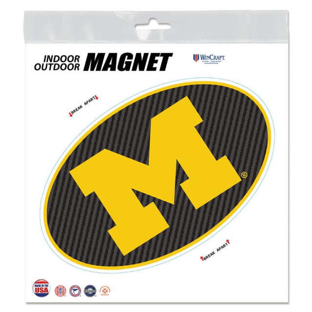 Imanes para exteriores de carbono de los Wolverines de Michigan, 6" x 6"