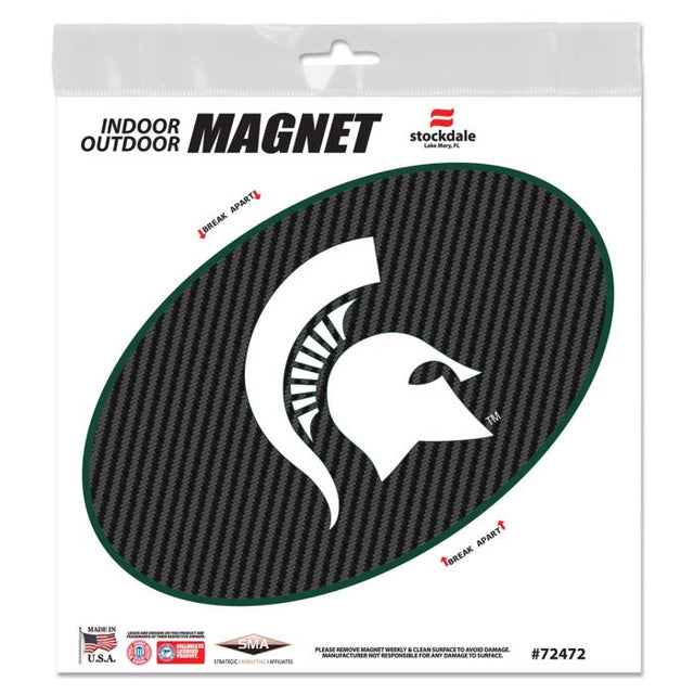 Imanes para exteriores de carbono de los Spartans de Michigan State, 6" x 6"