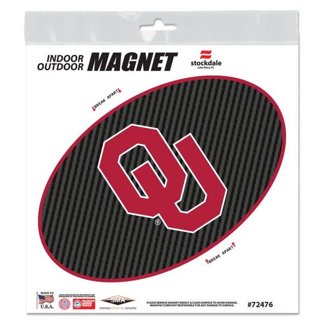 Imanes para exteriores de carbono de Oklahoma Sooners de 6" x 6"