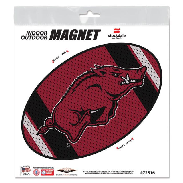 Imanes para exteriores de la camiseta Arkansas Razorbacks de 6" x 6"