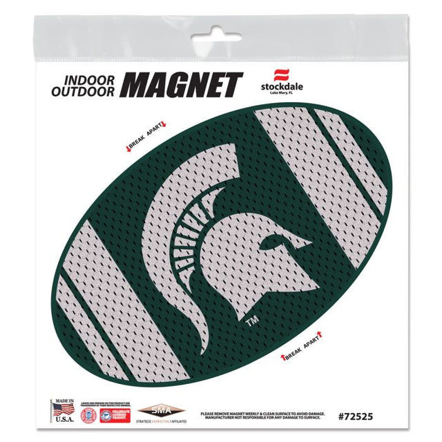 Imanes para exteriores con la camiseta de los Spartans de Michigan State, 6" x 6"