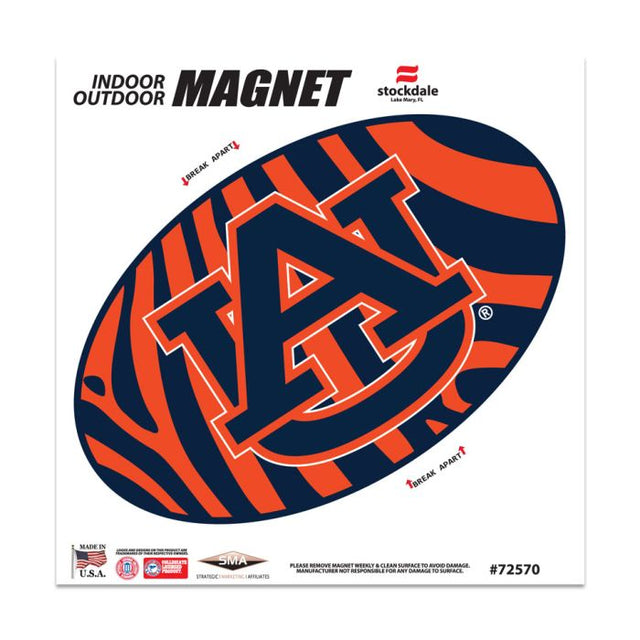 Auburn Tigers ZEBRA Outdoor Magnets 6" x 6"