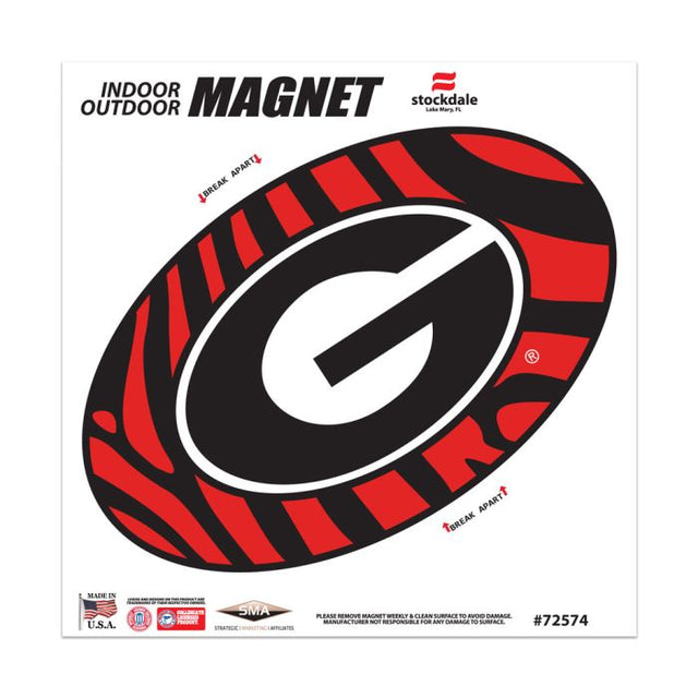 Georgia Bulldogs ZEBRA Outdoor Magnets 6" x 6"