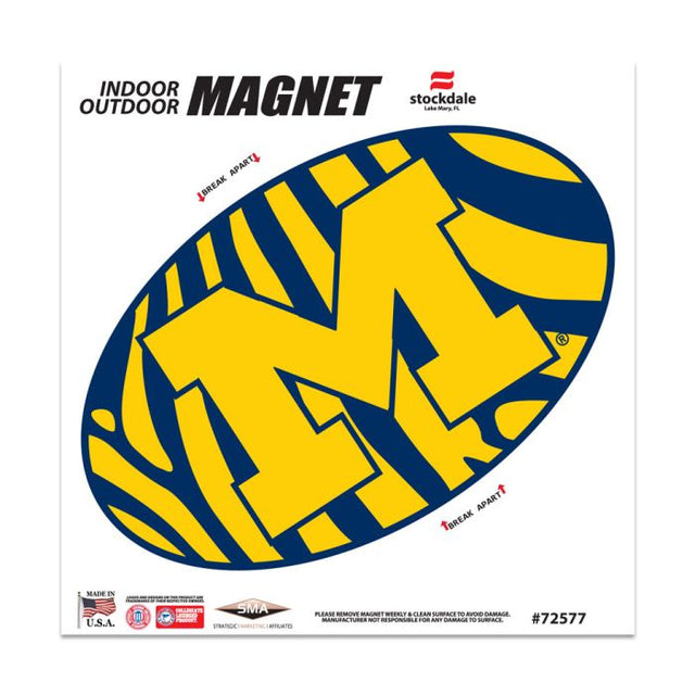 Imanes para exteriores ZEBRA de los Wolverines de Michigan, 6" x 6"