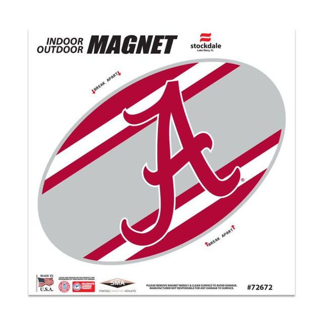 Imanes para exteriores con rayas de Alabama Crimson Tide de 6" x 6"