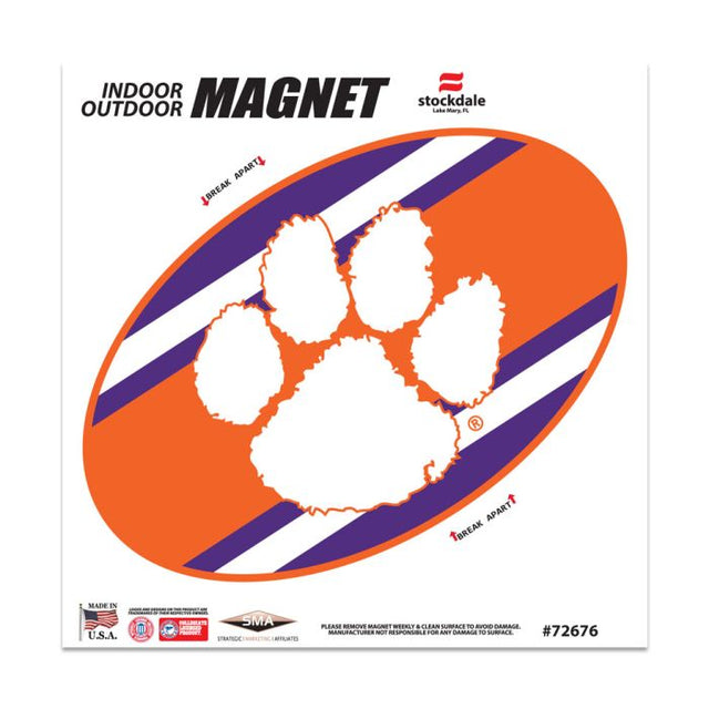 Imanes para exteriores con el logo de los Clemson Tigers STRIPES de 6" x 6"