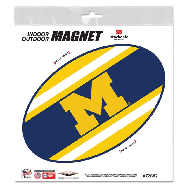 Imanes para exteriores de Michigan Wolverines STRIPES de 6" x 6"