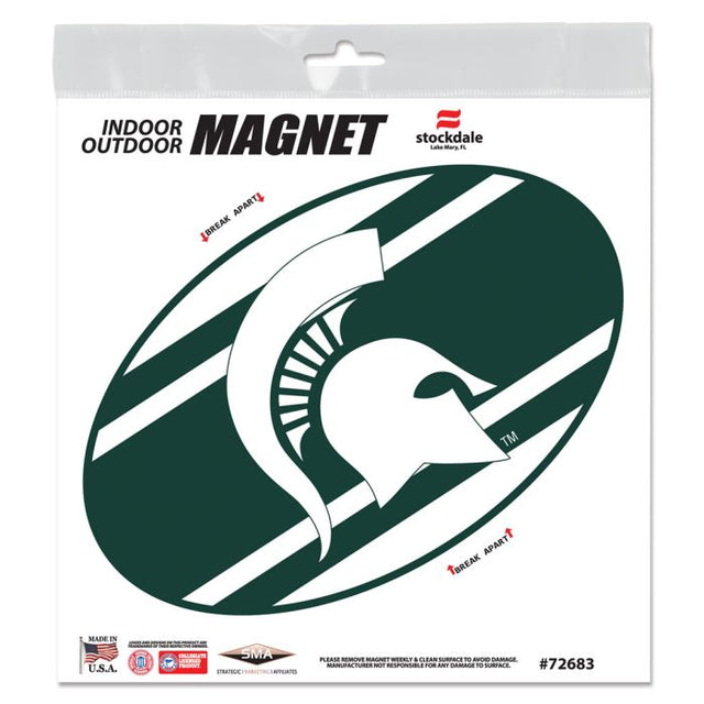 Imanes para exteriores de Michigan State Spartans STRIPES de 6" x 6"