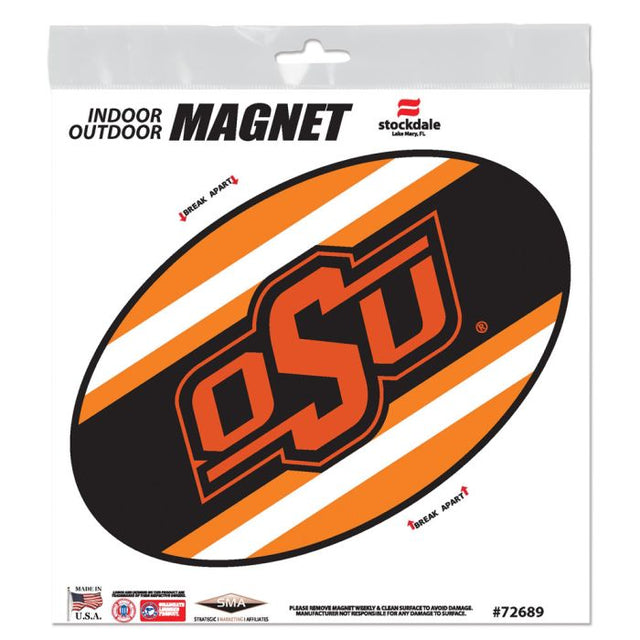 Imanes para exteriores con el logo de los Oklahoma State Cowboys STRIPES de 6" x 6"