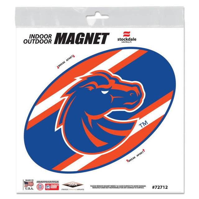 Imanes para exteriores con el logo de los Boise State Broncos STRIPES de 6" x 6"