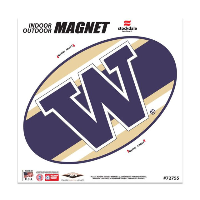 Washington Huskies STRIPES Outdoor Magnets 6" x 6"