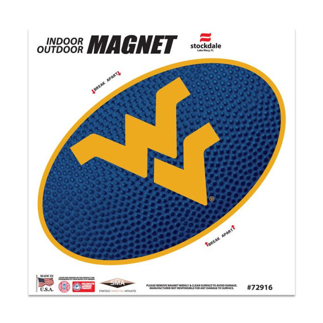 Imanes para exteriores de West Virginia Mountaineers TEAMBALL de 6" x 6"