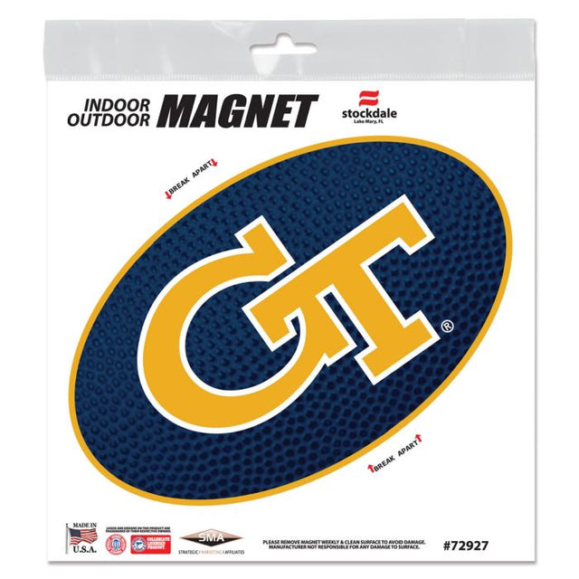 Imanes para exteriores de Georgia Tech Yellow Jackets TEAMBALL de 6" x 6"