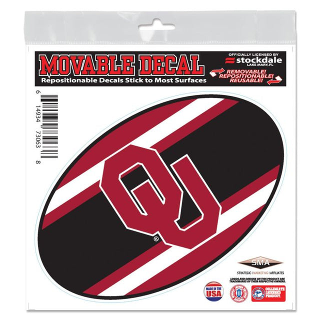 Oklahoma Sooners STRIPES All Surface Decal 6" x 6"