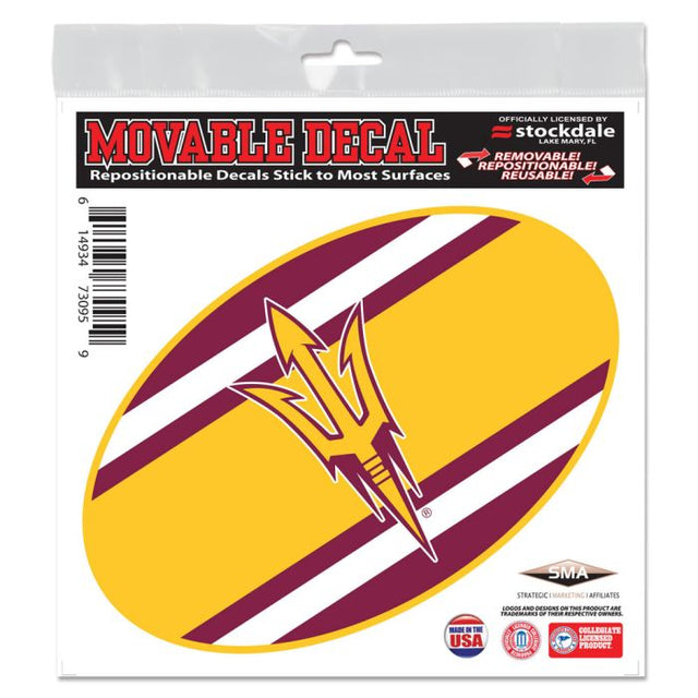 Calcomanía para todas las superficies con el logo de Arizona State Sun Devils STRIPES de 6" x 6"