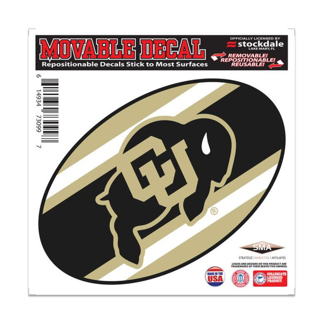 Calcomanía para todas las superficies con el logo de Colorado Buffaloes STRIPES de 6" x 6"