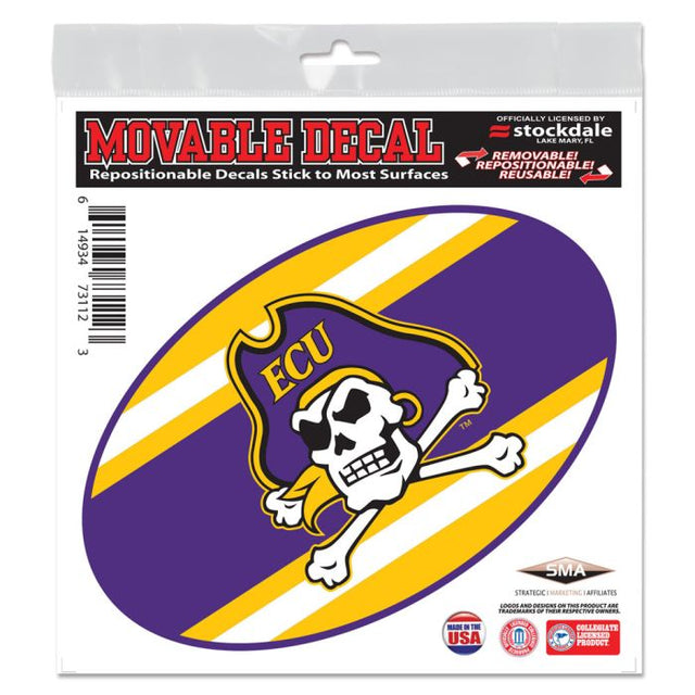 East Carolina Pirates STRIPES All Surface Decal 6" x 6"